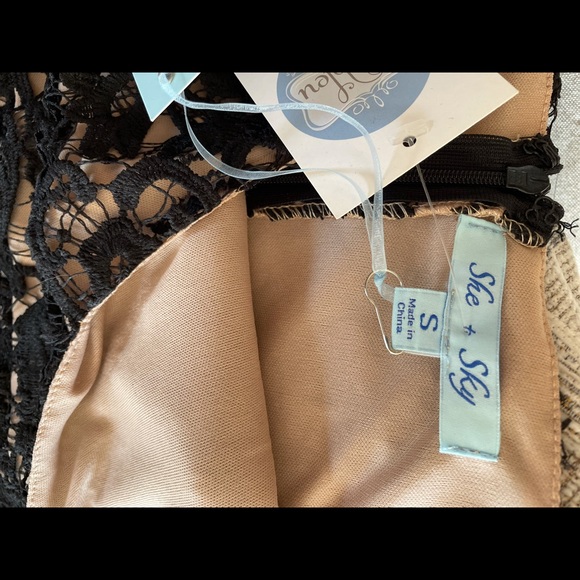 She + Sky NWT Boutique brand Black lace Strappy dress. Size S - Picture 7 of 9